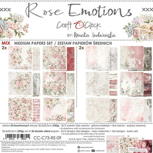 8" x 8" paper pad - Rose Emotions Backgrounds and Basic Mix Set