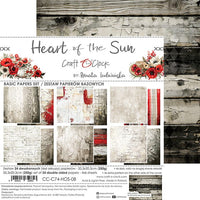 8" x 8" paper pad - Heart of the Sun Backgrounds and Basic Mix Set