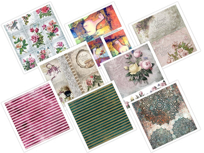 A4 soft decoupage paper set - set 1