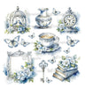 8" x 8" paper pad - Blue Roses - Crafty Wizard