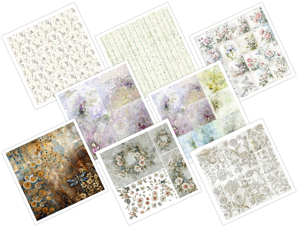 11.8" x 12.1" ITD Collection - Set 13 - mixed design paper sheets