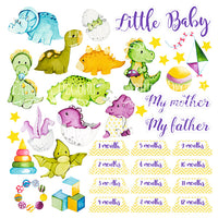 8" x 8" paper pad - Dino Baby - Crafty Wizard