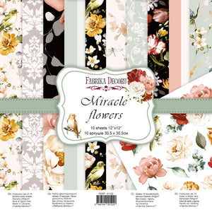 12" x 12" paper pad - Miracle Flowers