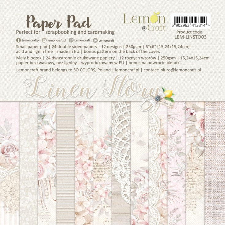 6" x 6" paper pad - Linen Story
