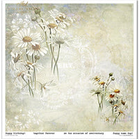 11.8" x 12.1" paper pad - Flower Post White
