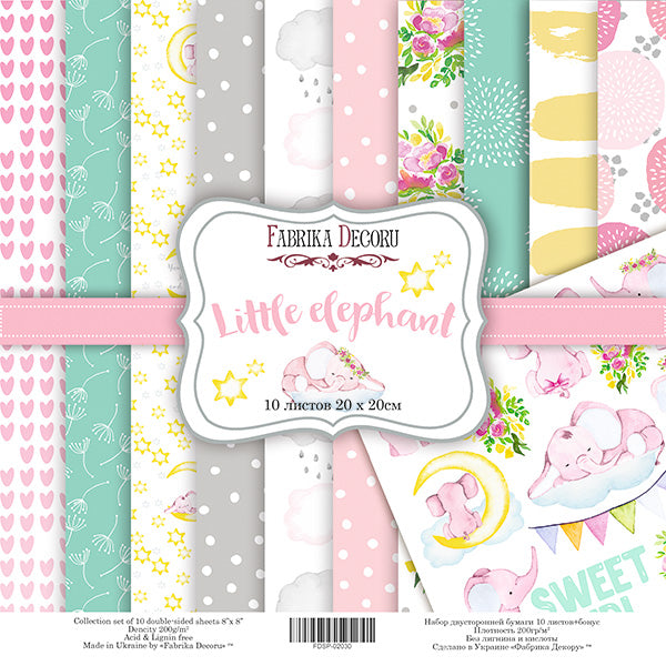 8" x 8" paper pad - Little Elephant - Crafty Wizard
