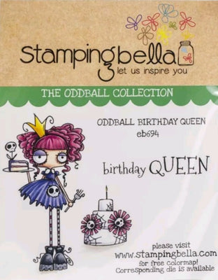 Stamping Bella - Oddball Birthday Queen - Rubber Stamp Set - Crafty Wizard