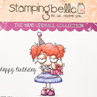 Stamping Bella  - Mini Oddball has a Present - Rubber Stamp Set