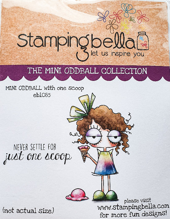 Stamping Bella  - Mini Oddball with One Scoop - Rubber Stamp Set