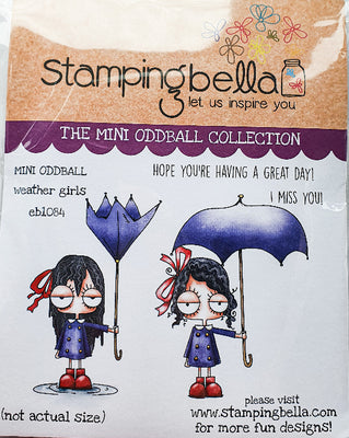 Stamping Bella  - Mini Oddball Weather Girls - Rubber Stamp Set