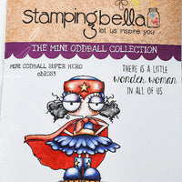 Stamping Bella  - Mini Oddball Superhero - Rubber Stamp Set