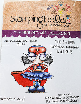 Stamping Bella  - Mini Oddball Superhero - Rubber Stamp Set