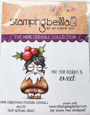 Stamping Bella  - Mini Oddball Christmas Pudding - Rubber Stamp Set