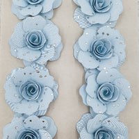 Handmade paper flowers - silver dots