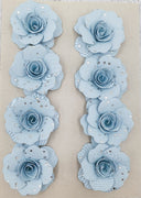 Handmade paper flowers - silver dots