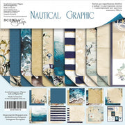 8" x 8" paper pad - Nautical Graphic - Crafty Wizard