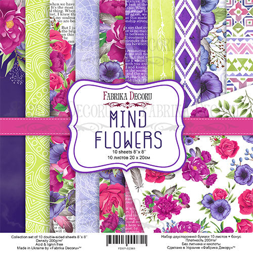 8" x 8" paper pad - Mind Flowers - Crafty Wizard
