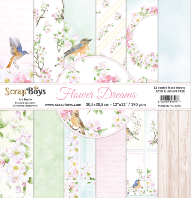 12" x 12" paper pad - Flower Dreams