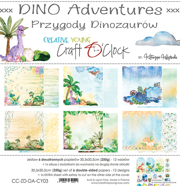 12" x 12" paper pad - Dino Adventures