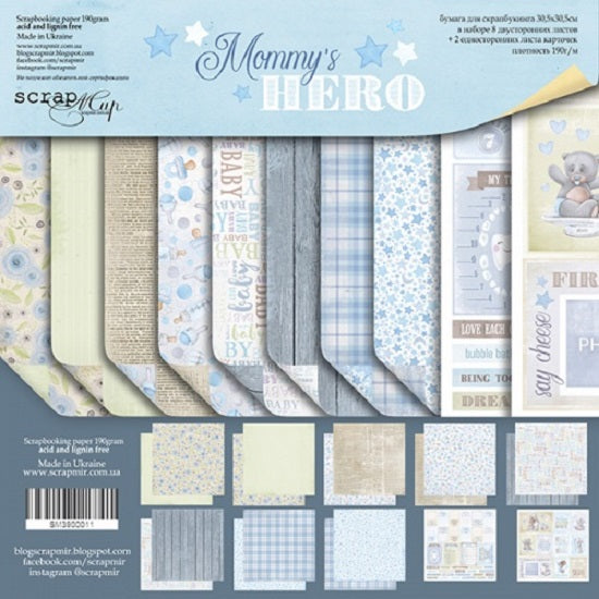 12" x 12" paper pad - Mommy's Hero - Crafty Wizard
