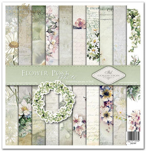 11.8" x 12.1" paper pad - Flower Post White