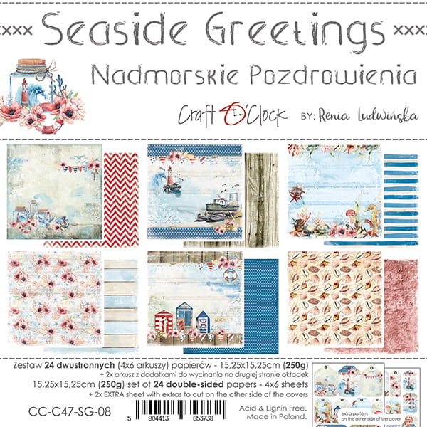 6" x 6" paper pad - Seaside Greetings