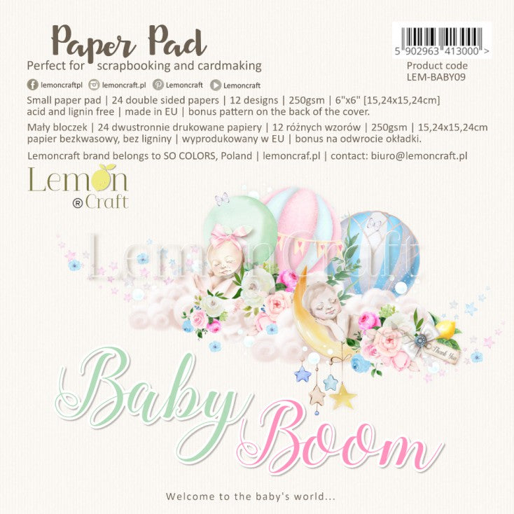 6" x 6" paper pad - Baby Boom