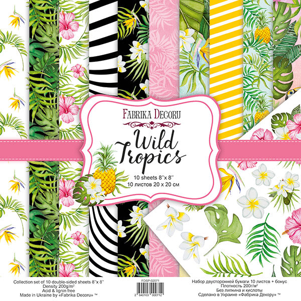 8" x 8" paper pad -  Wild Tropics - Crafty Wizard