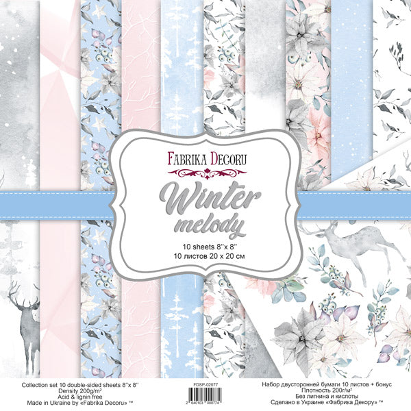 8" x 8" paper pad - Winter Melody - Crafty Wizard