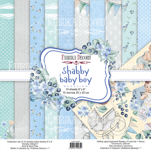 8" x 8" paper pad - Shabby Baby Boy - Crafty Wizard
