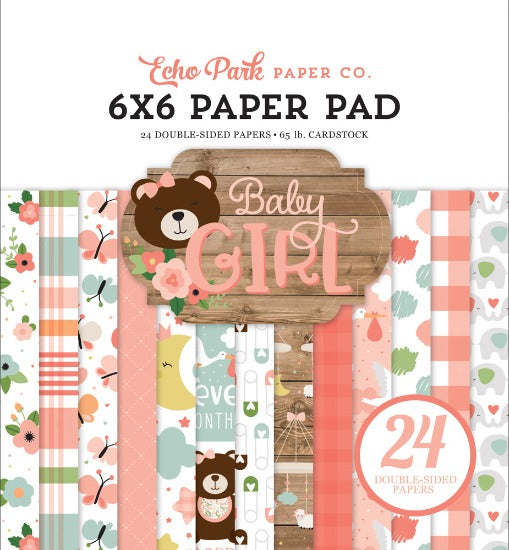 6" x 6" paper pad - Baby Girl - Crafty Wizard