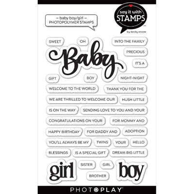 Photoplay - Say it with Stamps - Baby Boy / Girl - Clear Stamp Set
