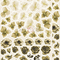 15.5 cm x 30.5 cm  paper pad - Basic brown flowers