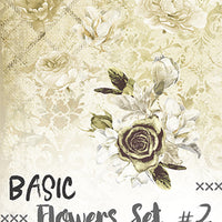 15.5 cm x 30.5 cm  paper pad - Basic brown flowers