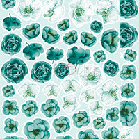 15.5 cm x 30.5 cm  paper pad - Basic turquoise flowers