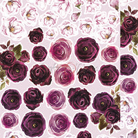 15.5 cm x 30.5 cm  paper pad - Basic purple fuchsia flowers