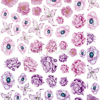 15.5 cm x 30.5 cm  paper pad - Basic purple fuchsia flowers