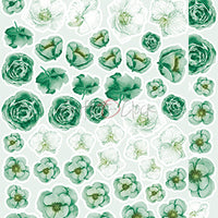 15.5 cm x 30.5 cm  paper pad - Basic mint flowers