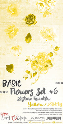 15.5 cm x 30.5 cm  paper pad - Basic yellow flowers