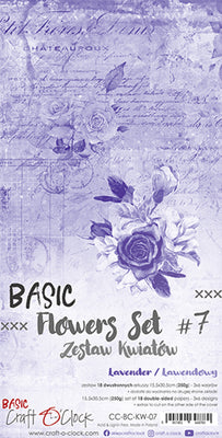 15.5 cm x 30.5 cm  paper pad - Basic lavender flowers