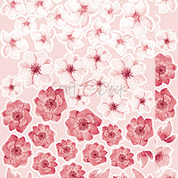 15.5 cm x 30.5 cm  paper pad - Basic pink flowers