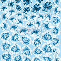 15.5 cm x 30.5 cm  paper pad - Basic blue flowers
