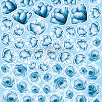 15.5 cm x 30.5 cm  paper pad - Basic blue flowers