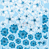 15.5 cm x 30.5 cm  paper pad - Basic blue flowers