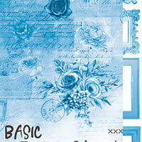 15.5 cm x 30.5 cm  paper pad - Basic blue flowers