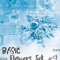 15.5 cm x 30.5 cm  paper pad - Basic blue flowers