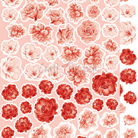 15.5 cm x 30.5 cm  paper pad - Basic red flowers