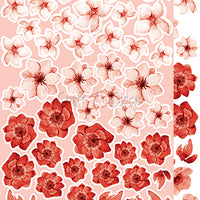 15.5 cm x 30.5 cm  paper pad - Basic red flowers