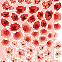 15.5 cm x 30.5 cm  paper pad - Basic red flowers