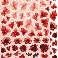 15.5 cm x 30.5 cm  paper pad - Basic red flowers